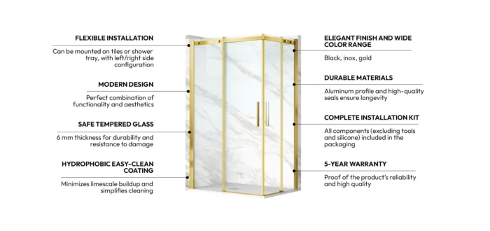 Dušo kabina Balneo Rio 100x100cm - Image 4