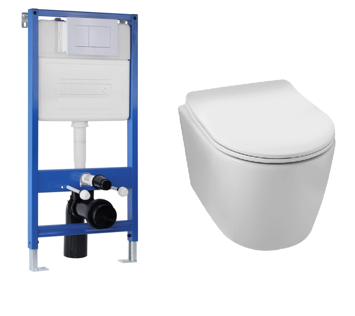 eng_pl_-20916_1 Potinkinio WC rėmo komplektas su pakabinamu klozetu Balneo Luxa Rimless be mygtuko Balneo Fix Frame - Image 1