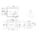 Potinkinio WC rėmo komplektas su pakabinamu klozetu Balneo Luxa Rimless be mygtuko Balneo Fix Frame Low - Image 4