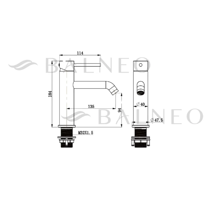 Maišytuvas praustuvui Balneo Cascade Model 1 Chrome - Image 2