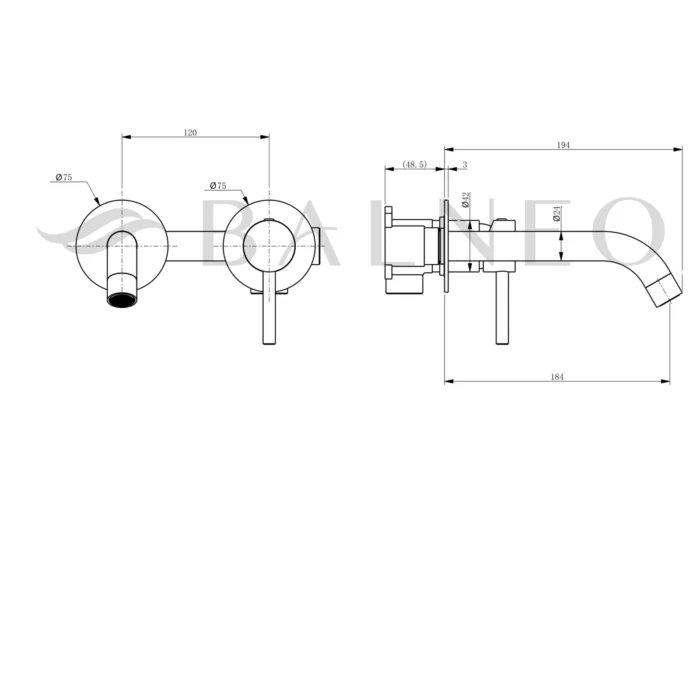 Potinkinis maišytuvas praustuvui Balneo Cascade Inox - Image 2