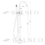 Laisvai pastatomas vonios maišytuvas Cascade Inox - Image 2