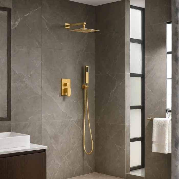 Potinkinis dušo komplektas Balneo Cascade Model 3 Dark Gold - Image 3