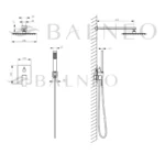 Potinkinis dušo komplektas Balneo Cascade Model 3 Gold - Image 2