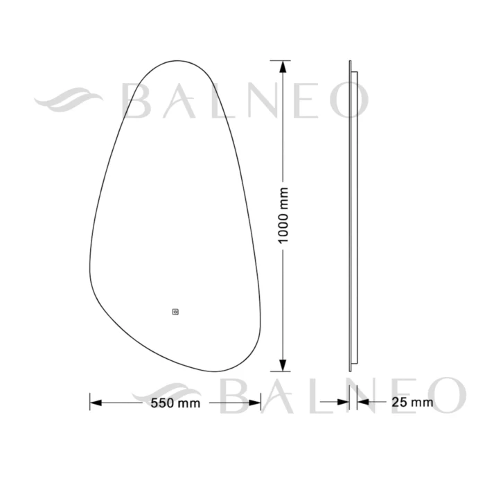 Forminis vonios veidrodis LED nerasojantis Balneo Sora 55x100cm - Image 3