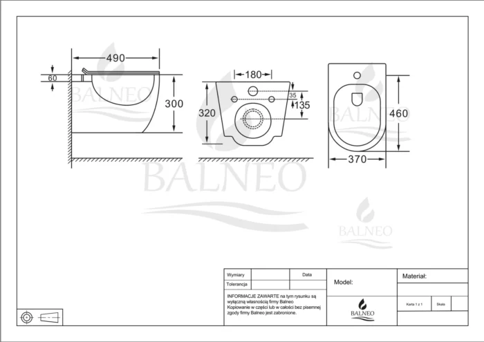Pakabinamas bide Balneo Asox White - Image 3