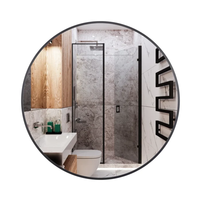 Apvalus veidrodis Balneo Corina Black - Image 2