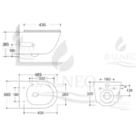 Pakabinamas klozetas Balneo Luxa su lėto nusileidimo dangčiu Rimless bekraštė konstrukcija - Image 3