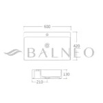 Vonios praustuvas Balneo Neria 60x42x13cm - Image 4