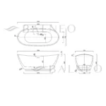 Laisvai pastatoma vonia Balneo Parma 170cm - Image 2