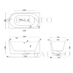 Laisvai pastatoma vonia kairinė Balneo AVOLA 150cm - Image 6