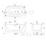 Laisvai pastatoma vonia kairinė Balneo AVOLA 160cm - Image 6