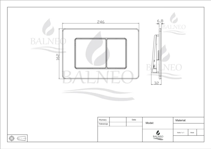 Nuleidimo mygtukas WC Balneo Axo - Image 3