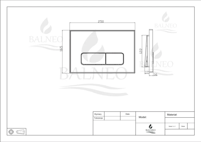 Nuleidimo mygtukas WC Balneo Ixo - Image 2