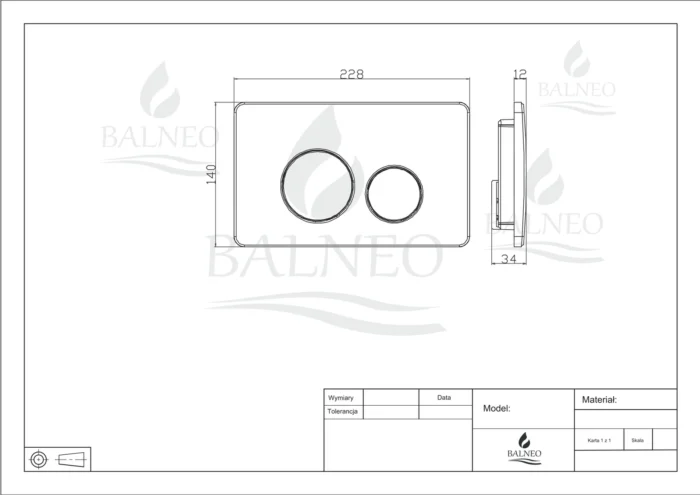 Nuleidimo mygtukas WC Balneo Oxo - Image 5