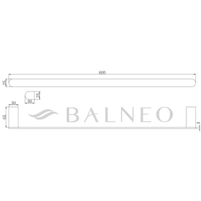 Rankšluoščių laikiklis Balneo QARX Model 2 60cm Inox - Image 2