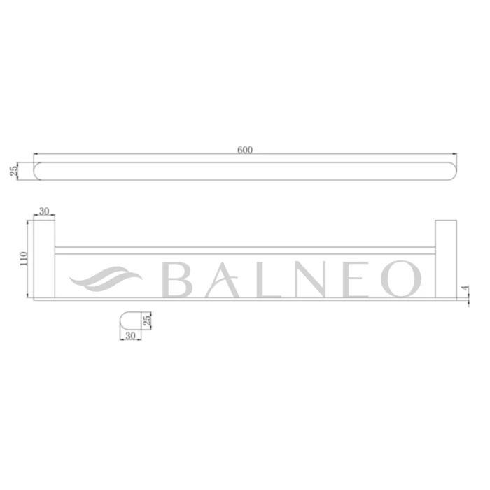 Rankšluoščių laikiklis Balneo QARX Model 3 60cm Inox - Image 2