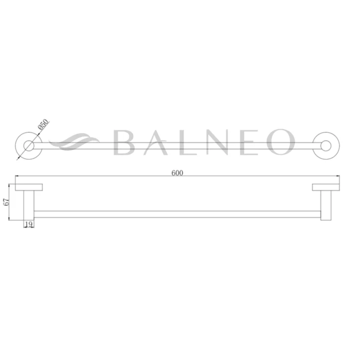 Rankšluoščių laikiklis Balneo QUBE Model 1 60cm - Image 5