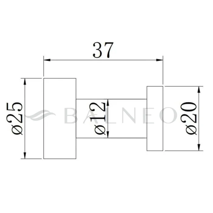 Kabliukas Balneo QUBE Model 3 juodas - Image 3