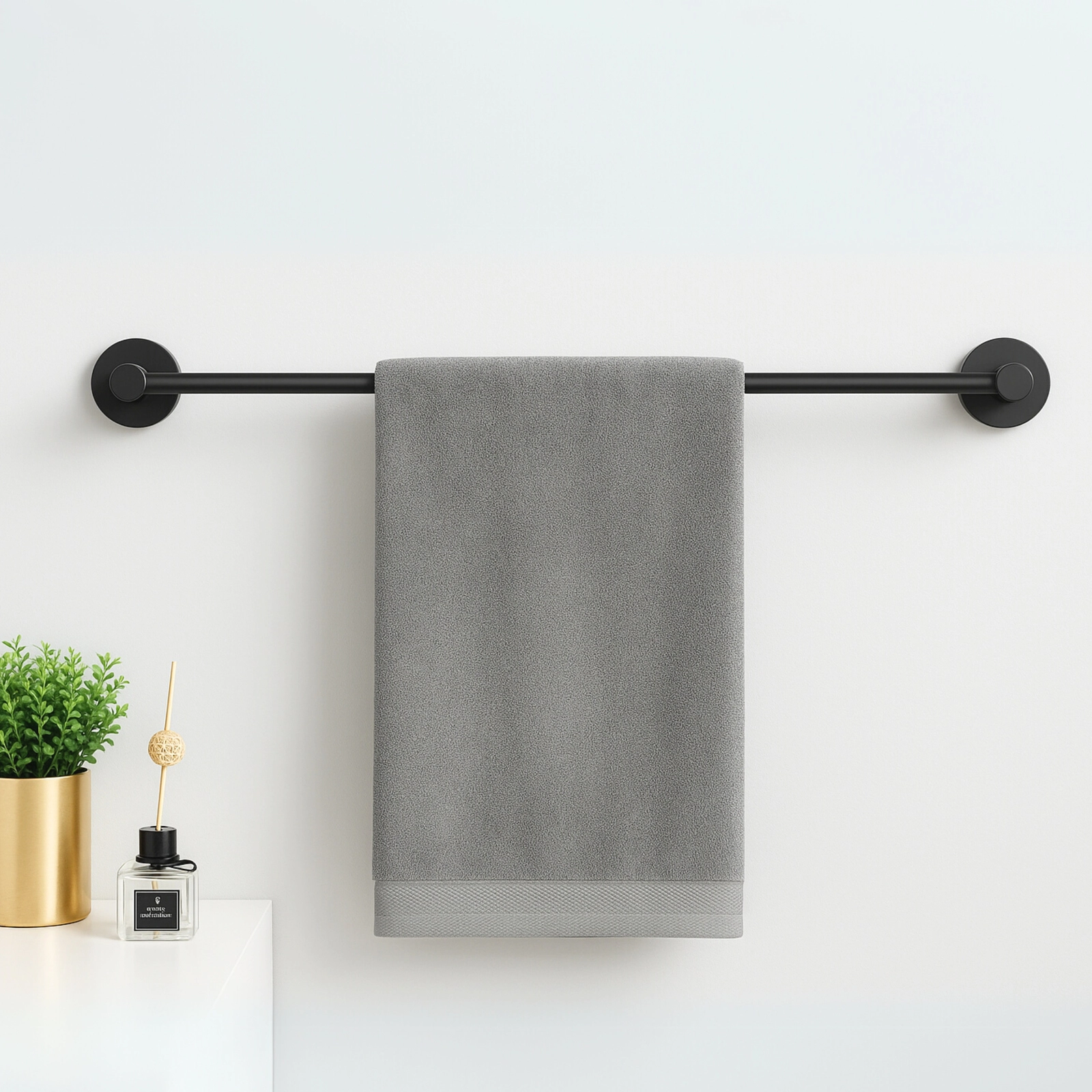 eng_pl_QUBE-Model-1-Hanger-Gun-Metal-20806_2 Rankšluoščių laikiklis Balneo QUBE Model 1 60cm - Image 1