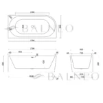 Laisvai pastatoma vonia dešininė Balneo AVOLA 170cm - Image 2