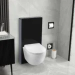 Grūdinto stiklo virštinkinis rėmas Balneo Milky Fix-Frame Black - Image 2