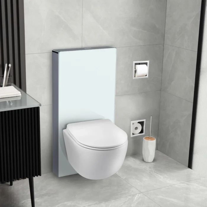 Grūdinto stiklo virštinkinis rėmas Balneo Milky Fix-Frame White - Image 2