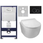 Potinkinio WC rėmo komplektas su pakabinamu klozetu Luna ir pasirenkamu mygtuku Balneo Fix-Frame Standart - Image 2