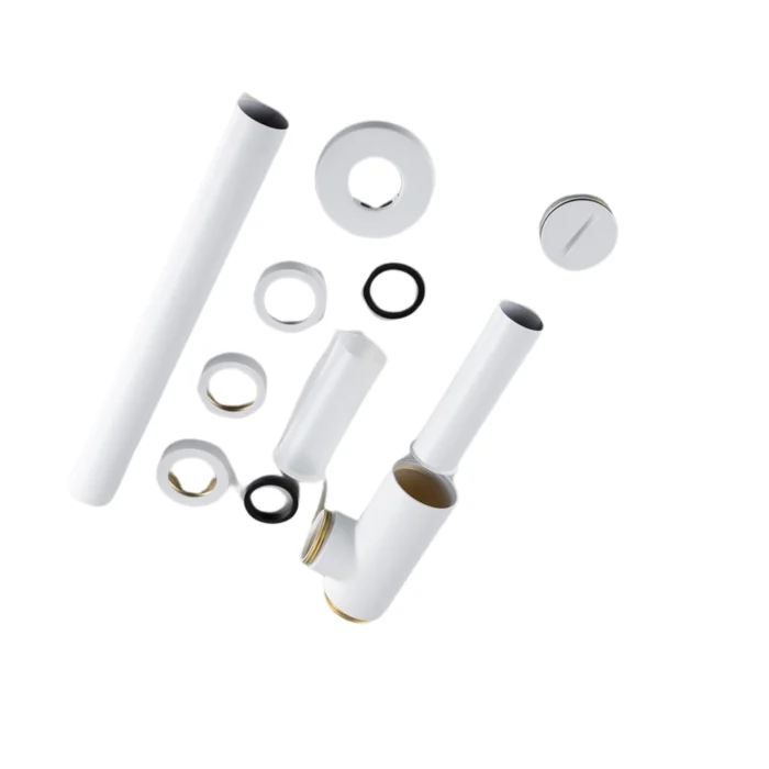 Apvalus praustuvo sifonas Balneo šlifuotas baltas - Image 3