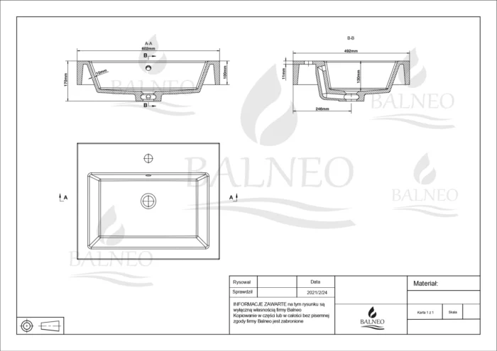 Vonios praustuvas Balneo Roxy 50x60cm - Image 3