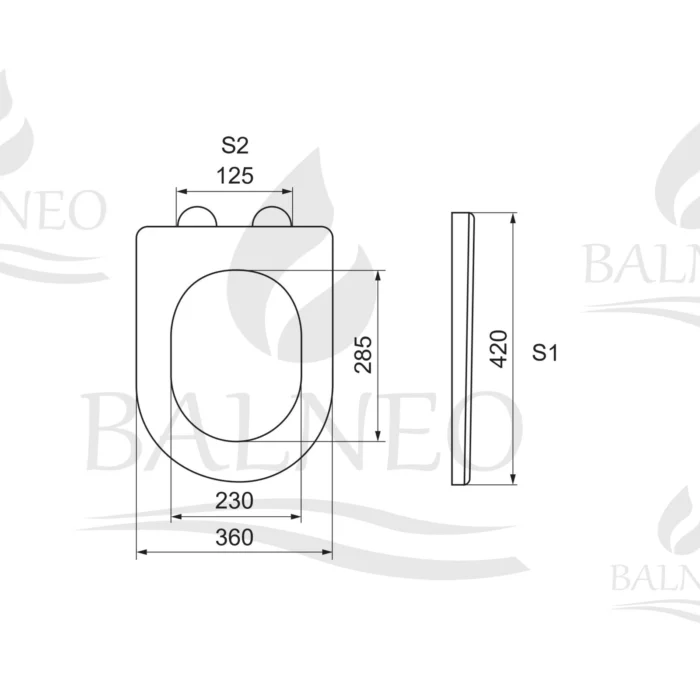 WC dangtis Balneo Luna,Luxa Soft-Close White - Image 4
