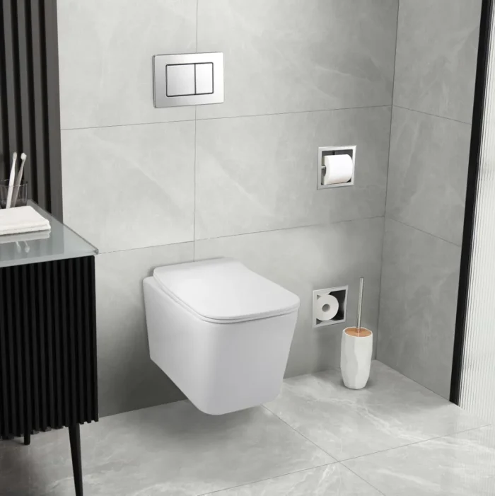 Potinkinio WC rėmo komplektas su pakabinamu klozetu ir pasirenkamu mygtuku Balneo Fix-Frame Standart - Image 2