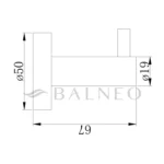 Kabliukas Balneo QUBE Model 1 Inox - Image 2