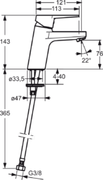 Praustuvo maišytuvas Oras Twista - Juodas 3810F-33 - Image 2