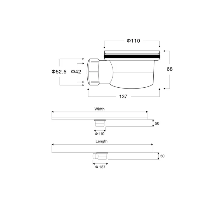 Dušo padėklo sifonas Balneo Stone Tray - Image 4