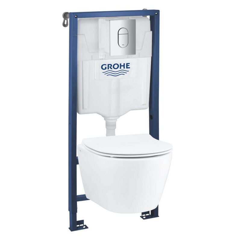 Potinkinio WC rėmo komplektas su pakabinamu klozetu Grohe Solido Compact 4in1