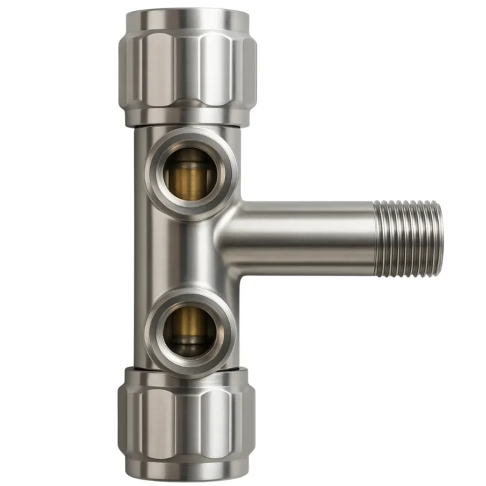 Prietaisinis kranelis Balneo Model 3 1/2 x 1/2 x 1/2 - dviejų krypčių - Image 2