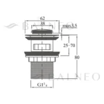 Praustuvo vožtuvas su persipylimu Balneo Click Clack B - Image 3