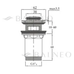 Praustuvo vožtuvas su persipylimu Balneo Click Clack E - Image 7