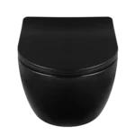 Pakabinamas klozetas juodas lėto nusileidimo dangtis