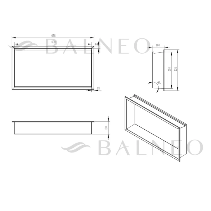 Įleidžiama sieninė lentyna Wall-Box One LED 60x30x10cm - Image 9