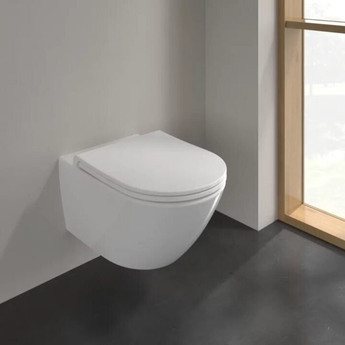 Pakabinamas klozetas Villeroy&Boch Universo TwistFlush su lėto nusileidimo dangčiu 4670T901 - Image 3