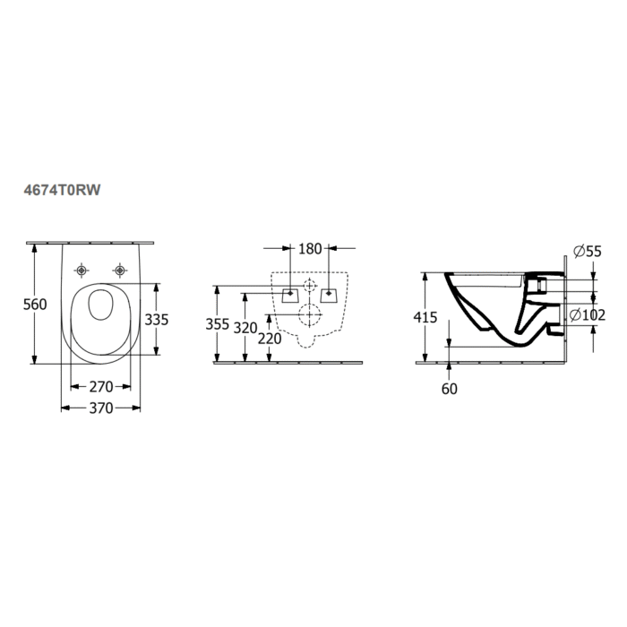 Pakabinamas klozetas Villeroy&Boch AntaoTwistFlush be dangčio 4674T0R1 - Image 4