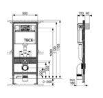 Potinkinis WC rėmas Tece Base su baltu nuleidimo mygtuku 9400000 - Image 2