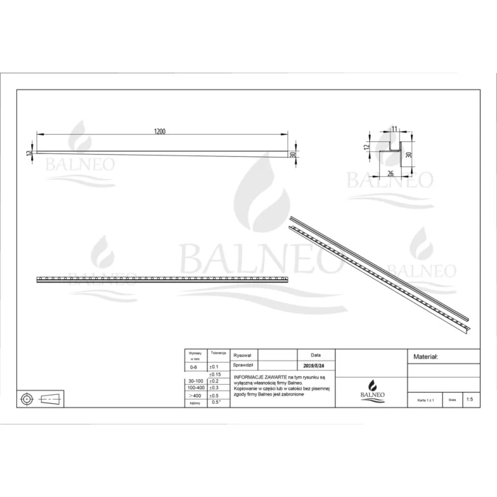 kairinis stiklui 120cm