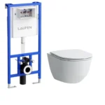 Potinkinis WC komplektas Laufen PRO su WC puodu (20966) LAUFEN PRO Rimless ir dangčiu softclose (98966) ir rėmas LIS CW1 (94660)