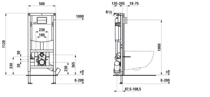 Komplektas LAUFEN PRO: Pakabinamas unitazas LAUFEN PRO Rimless (20966) su dangčiu softclose (98966) ir potinkinis rėmas INEO (20115) - Image 2