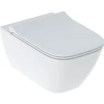 Pakabinamas WC Geberit Smyle Square Rimfree su lėtai užsidarančiu dangčiu 500685011