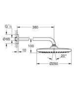 Lietaus dušo galva GROHE Tempesta 250 su 38 cm sieniniu laikikliu 266682430 - Image 2