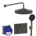 Dušo sistema IDEAL STANDARD Ceratherm Navigo Solos, 300mm dušo galva, 3 funkcijos, 400mm dušo alkūnė,